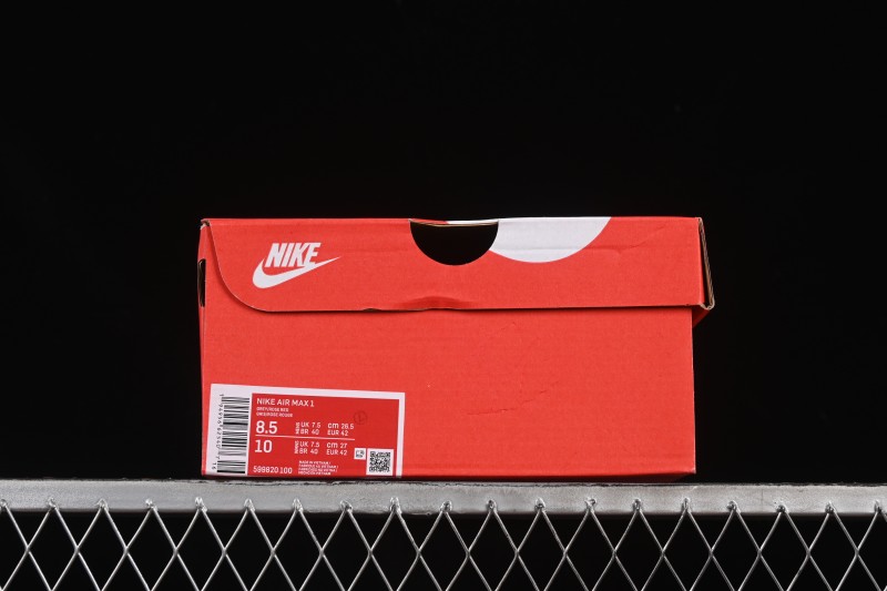 Nike Air Max 1 Retro Running Shoes with Half-Sole Air Cushion - 599820-100