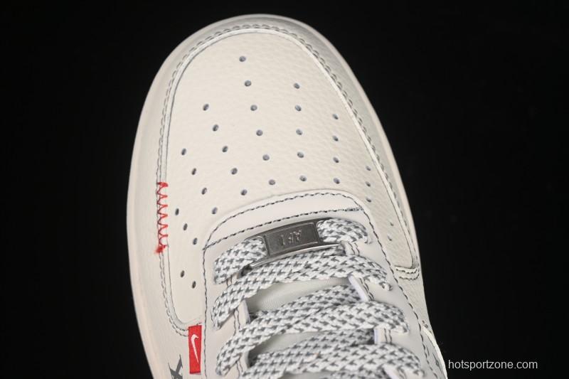 Nike Air Force 1 '07 Low LV Collaboration Light Gray Small Double Hook Casual Sneakers - YX5066-350