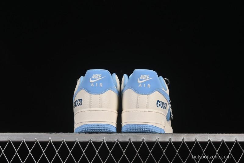 Nike Air Force 1 '07 Low Gucci Collaboration Ice Blue Low-Top Casual Sneakers - DF0188-067