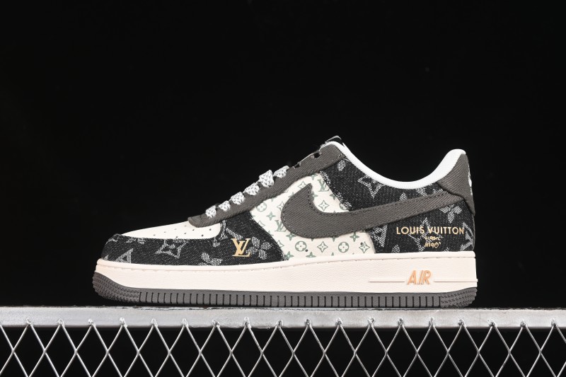 Nike Air Force 1 '07 Low LV Collaboration Black Gold Casual Sneakers - JJ2508-703