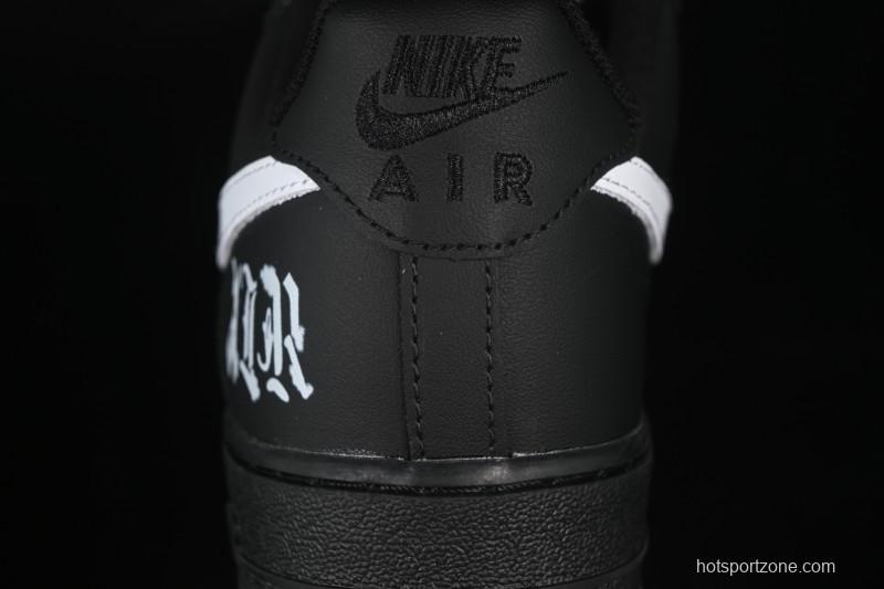 Nike Air Force 1 '07 Low Black Silver Court Low-Top Casual Sneakers - ZH0316-085