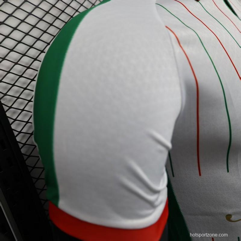 Player Version 2025 Palestina White with Red and Green Pinstripe Jersey