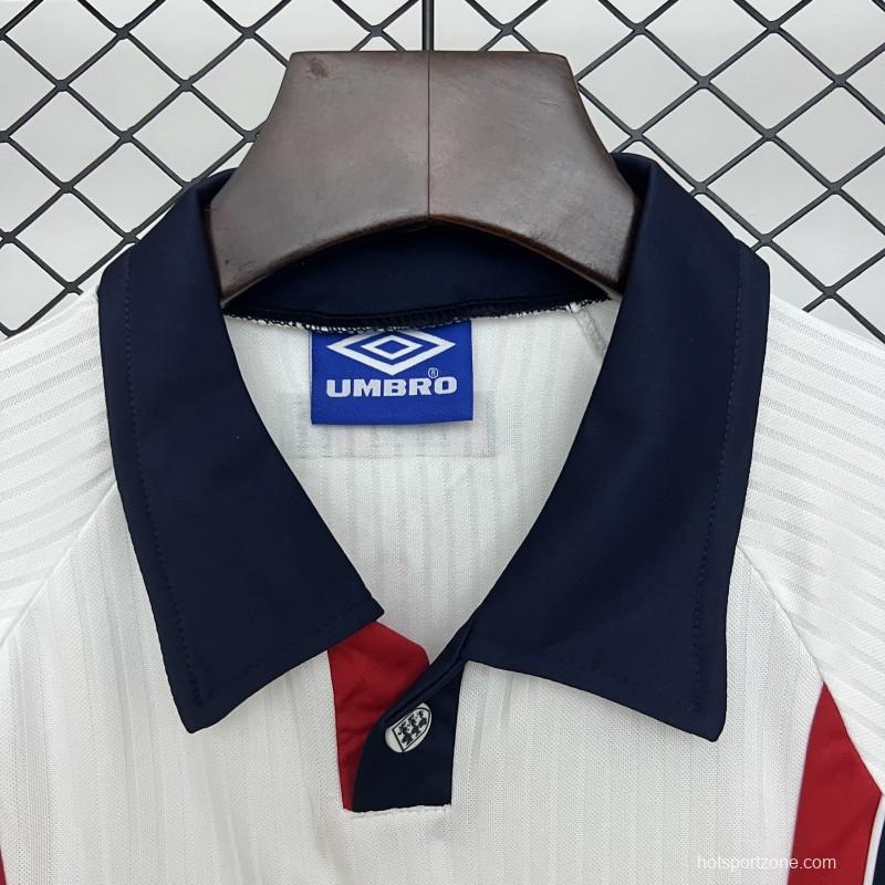 1998 Kids England Home Size 16-28 Jersey