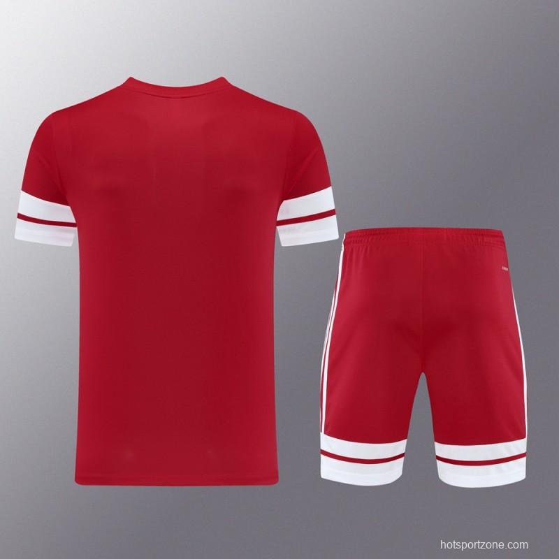 2025 Adidas Red Short Sleeve Jersey+Shorts
