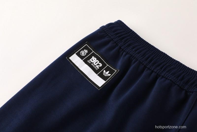 25/26 Real Madrid Navy Hoodie Full Zipper Jacket + Long Pants