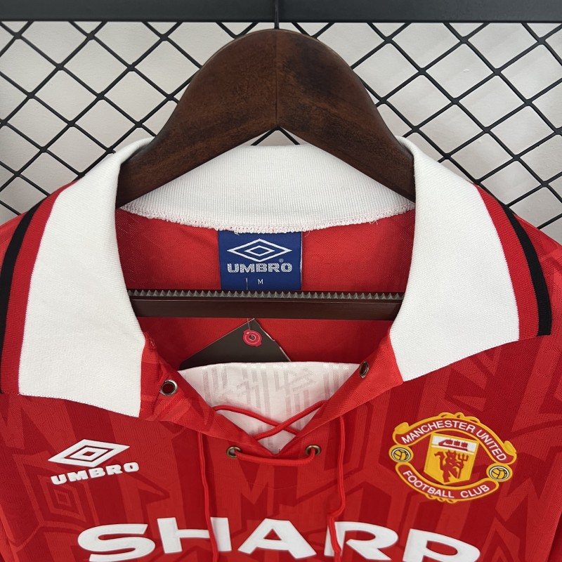 92/94 Retro Long Sleeve Manchester United Home Jersey