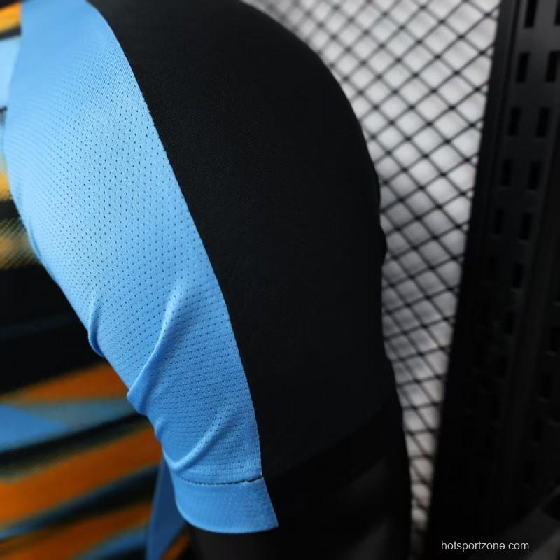 Player Version 25/26 Olympique de Marseille Blue with Orange Gradient Stripe Jersey