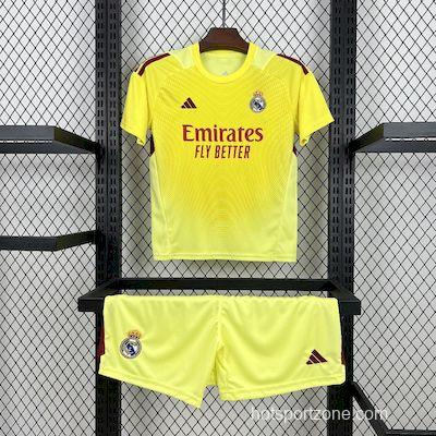 2025/26 Kids Real Madrid Yellow Goalkeeper Kit