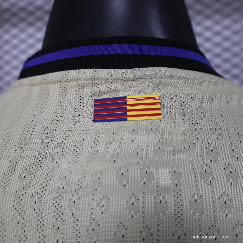 Player Version 25/26 Barcelona  Away Long Sleeve Jersey