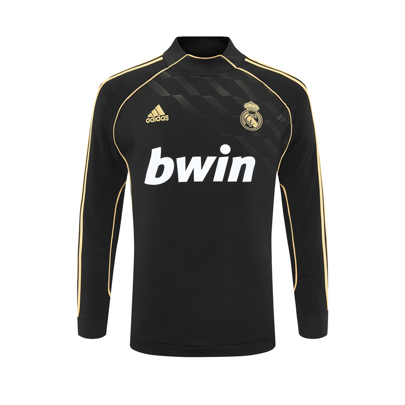 Retro 11/12 Real Madrid Black Half Zipper Jacket