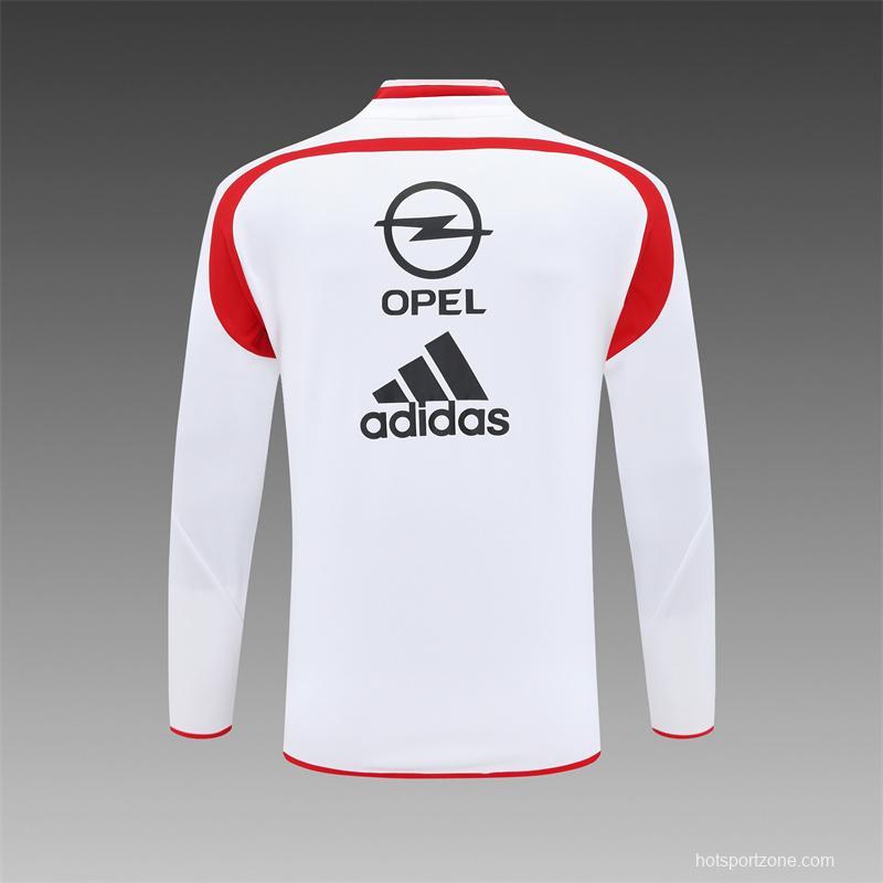 Retro 04/05 AC Milan White Half Zipper Jacket