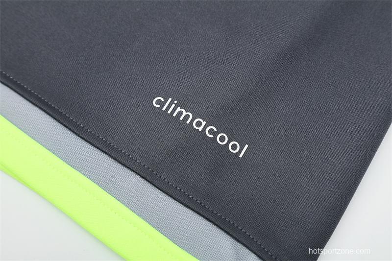 Retro 15/16 Real Madrid Dark Grey Half Zipper Jacket+Long Pants