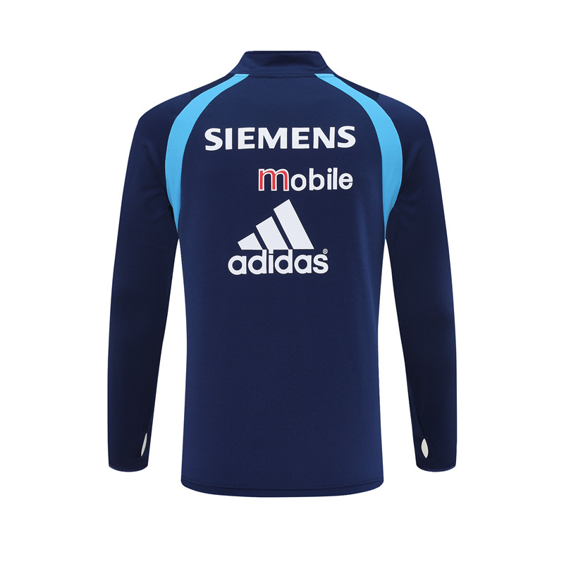 Retro 03/04 Real Madrid Royal Blue Half Zipper Jacket