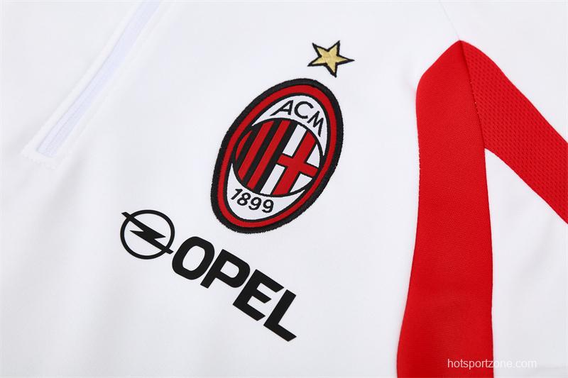 Retro 05/06 AC Milan White Half Zipper Jacket
