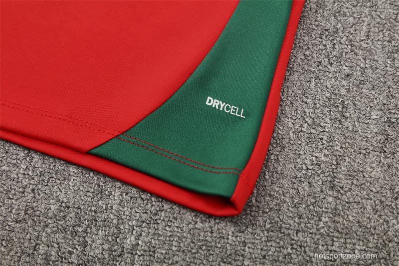 25/26 Portugal Red Half Zipper Jacket+Long Pants