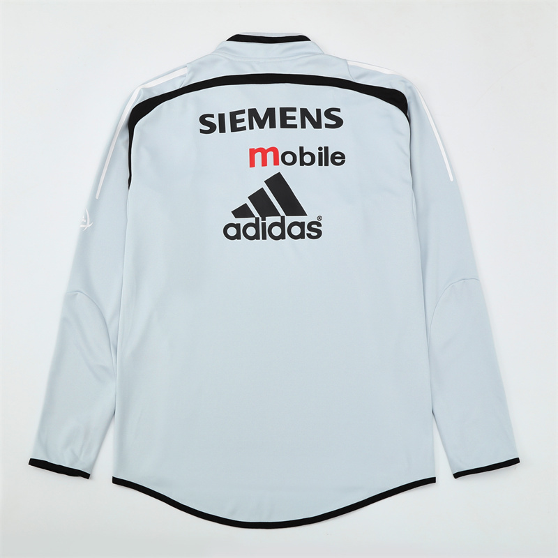 Retro 04/05 Real Madrid Light Grey Half Zipper Jacket