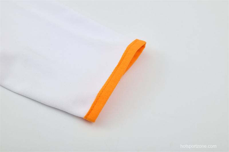 Retro 13/14 Real Madrid White Half Zipper Jacket+Long Pants