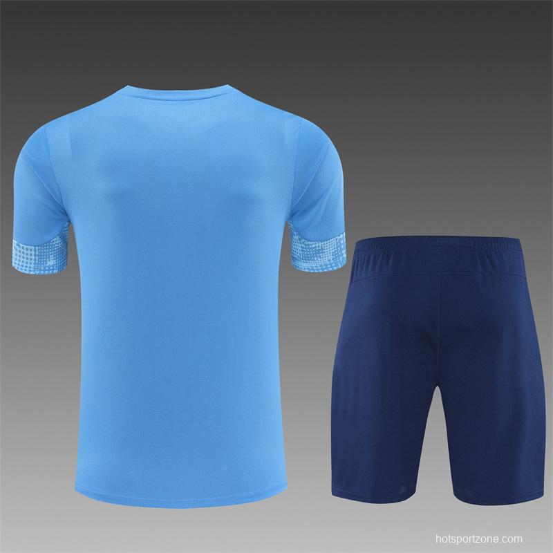 25/26 Manchester City Light Blue Camouflage with XS Short Sleeve+Soccer Shorts