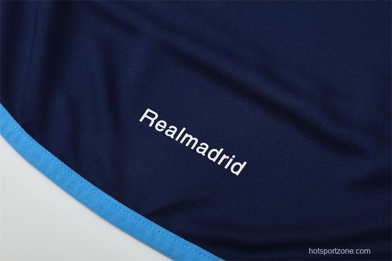 Retro 05/06 Real Madrid Royal Blue Half Zipper Jacket+Long Pants