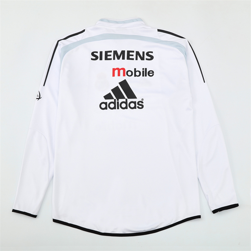 Retro 04/05 Real Madrid White Half Zipper Jacket