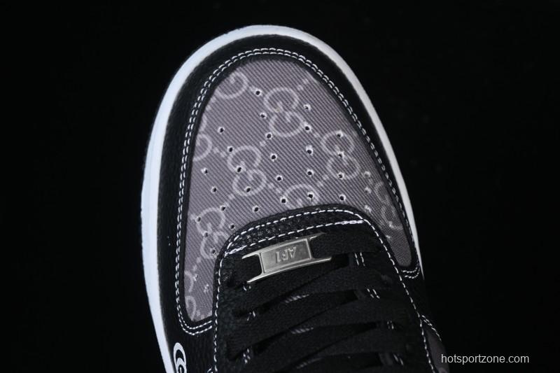 Nike Air Force 1 '07 Low Gucci Collaboration Litchi Grain Print Casual Sneakers - AH8462-002