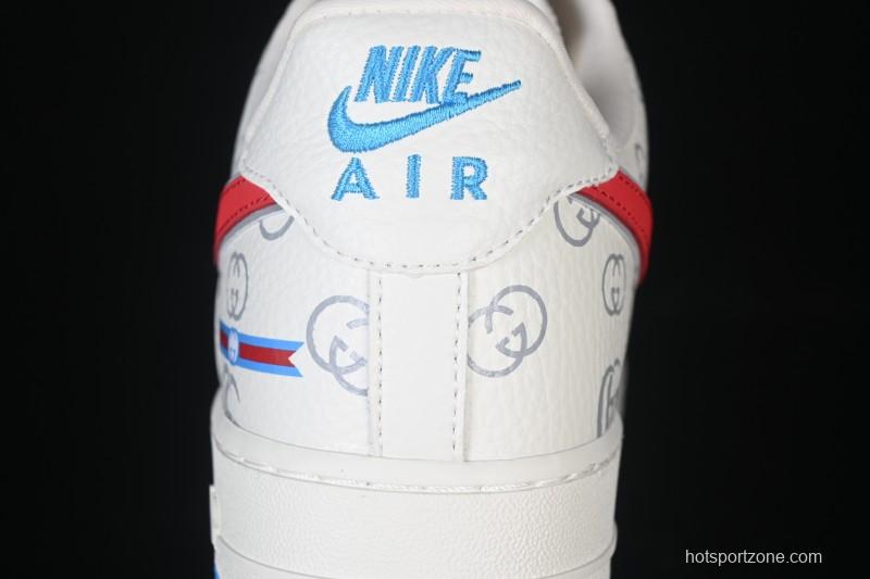 Nike Air Force 1'07 Low Gucci Collaboration White Red Blue Low-Top Casual Sneakers - SC0601-572