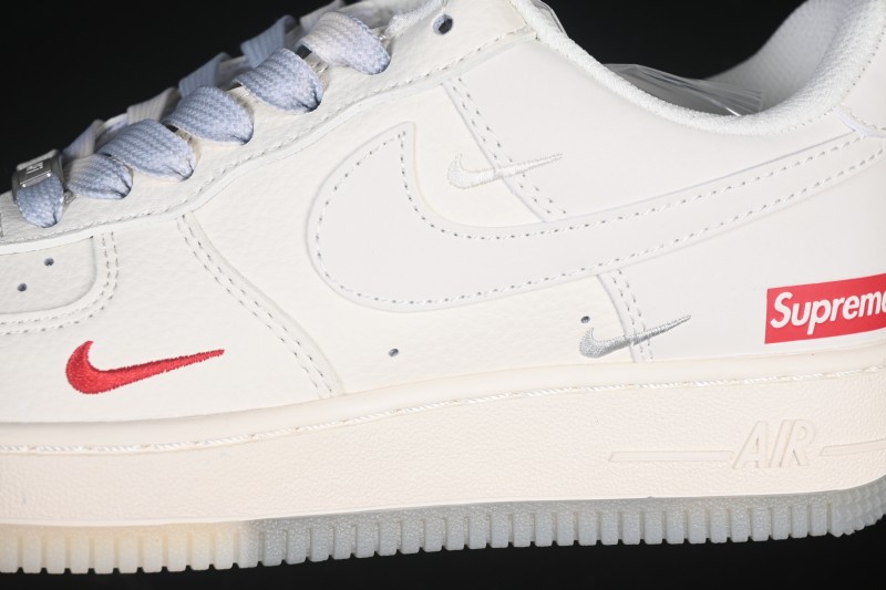 Nike Air Force 1 '07 Low Supreme Collaboration Beige Grey Crystal Sole Casual Sneakers - XX3168-178