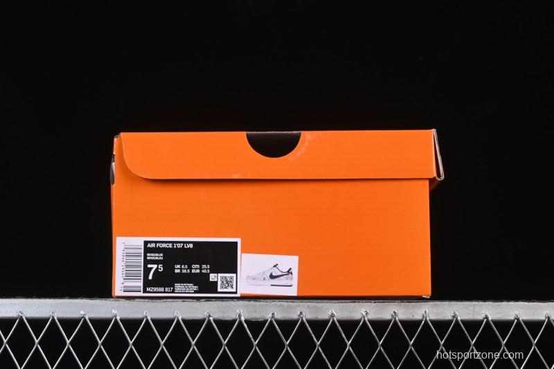 Nike Air Force 1 '07 Low LV Collaboration Print Light Blue Swoosh Casual Sneakers - MZ9588-817