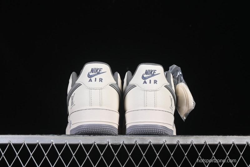 Nike Air Force 1 '07 Low LV Collaboration Printed Beige Swoosh Casual Low-Top Sneakers - HH7518-079