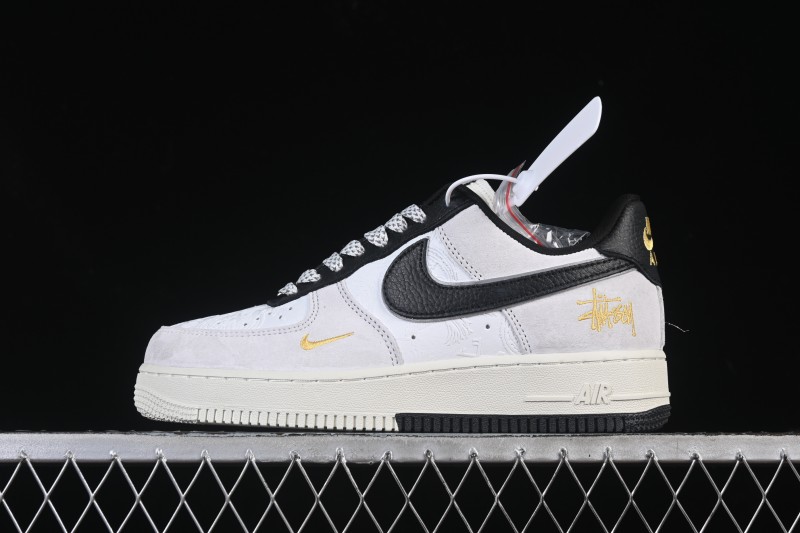 Nike Air Force 1'07 Low Casual Sneakers in White Black Gray - YF9511-805