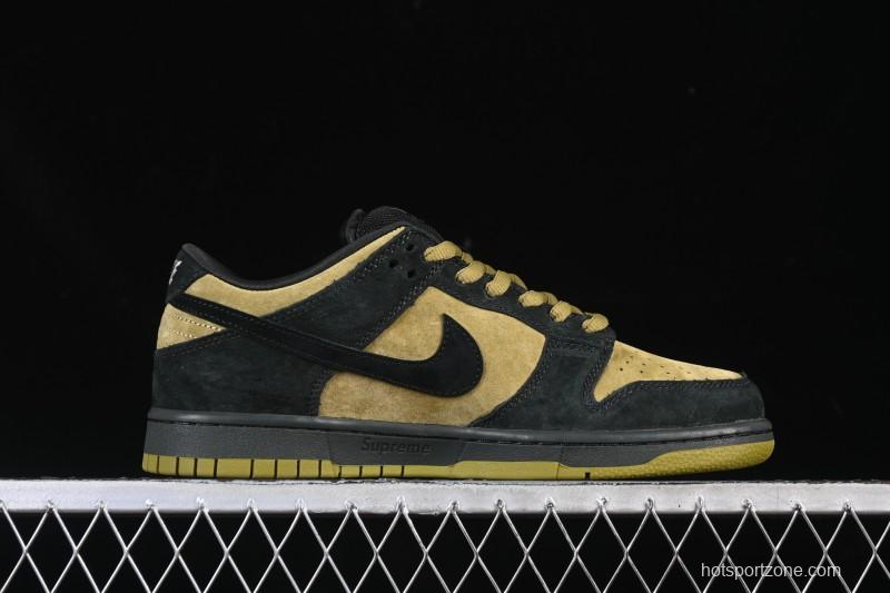 Nike Supreme x Dunk SB Dunk Low Brown Yellow Low-Top Casual Skate Shoes - HQ8487-300