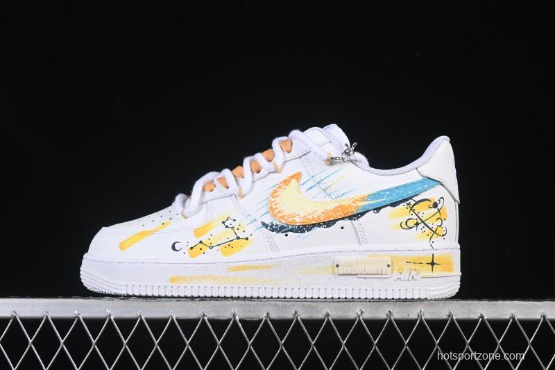 Nike Air Force 1 '07 Low Leo Hand-Painted Doodle Zodiac Series Low-Top Casual Sneakers - 723-822