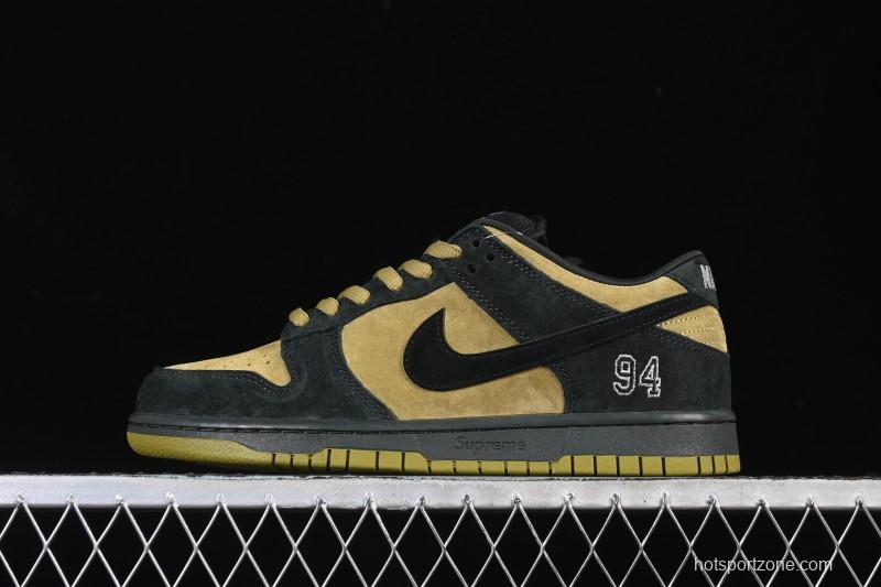 Nike Supreme x Dunk SB Dunk Low Brown Yellow Low-Top Casual Skate Shoes - HQ8487-300