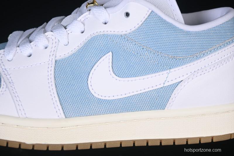 Nike Air Jordan 1 Low Denim Worn Blue Retro Basketball Shoes - HQ2004-400