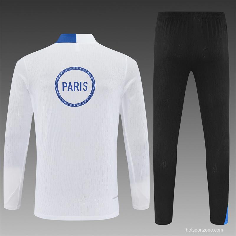 Player Version 25/26 Paris White T90 Half Zipper Jacket+Long Pants