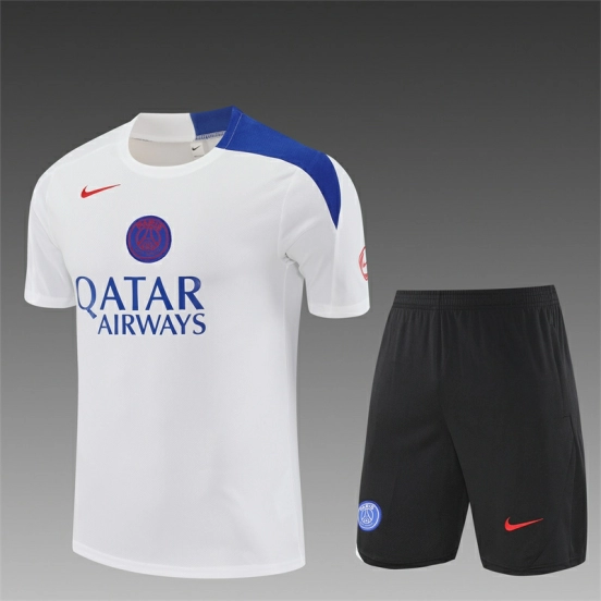 25/26 PSG White T90 with XS Short Sleeve+Soccer Shorts