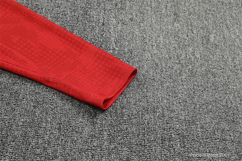 25/26 AC Milan Red Camouflage Half Zipper Jacket+Long Pants