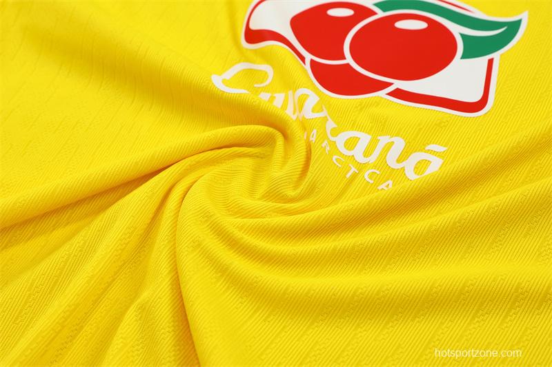 Player Version 25/26 Brazil Yellow Half Zipper Jacket+Long Pants