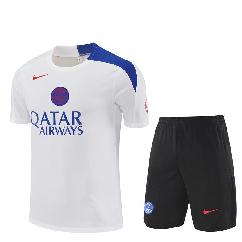 25/26 PSG White T90 with XS Short Sleeve+Soccer Shorts