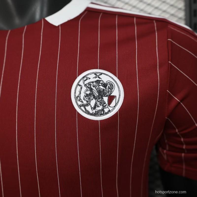 Player Version 25/26 Ajax Wine Adidas Original Casual Jersey