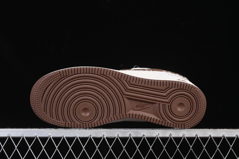 Nike Air Force 1 '07 Low LV Collaboration Denim Brown Swoosh Low-Top Casual Skateboarding Shoes - SM6668-109