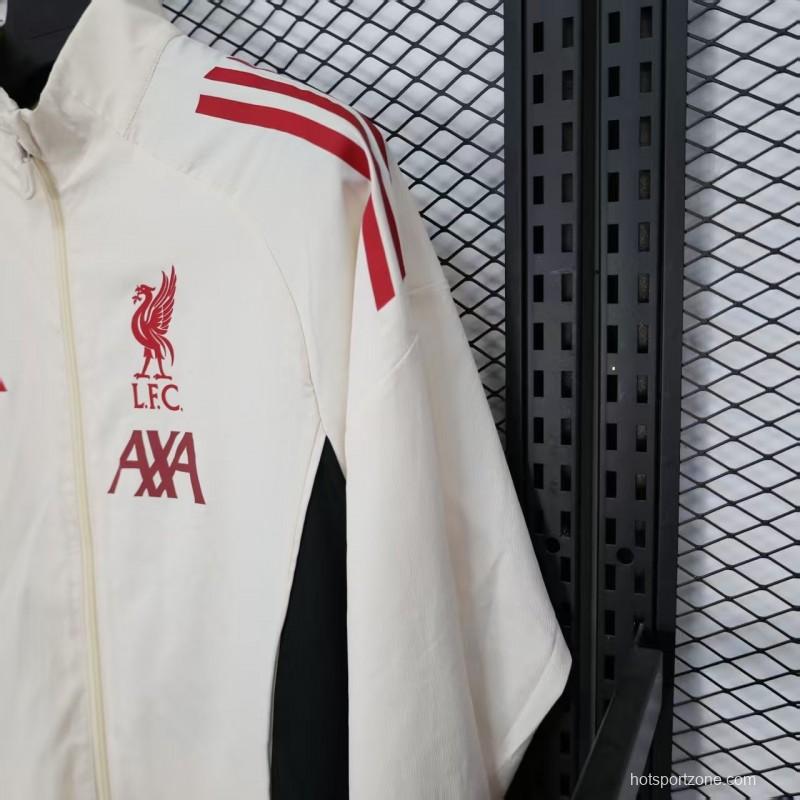 25/26 Liverpool White Windbreaker (with Inner Lining)