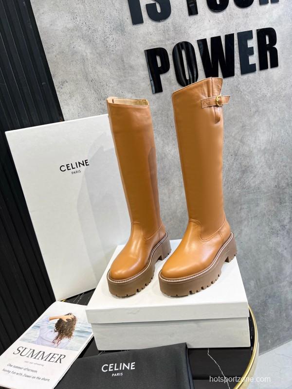 Celine 2025/SS Fall Winter Belt Buckle Long Boots - LY00420