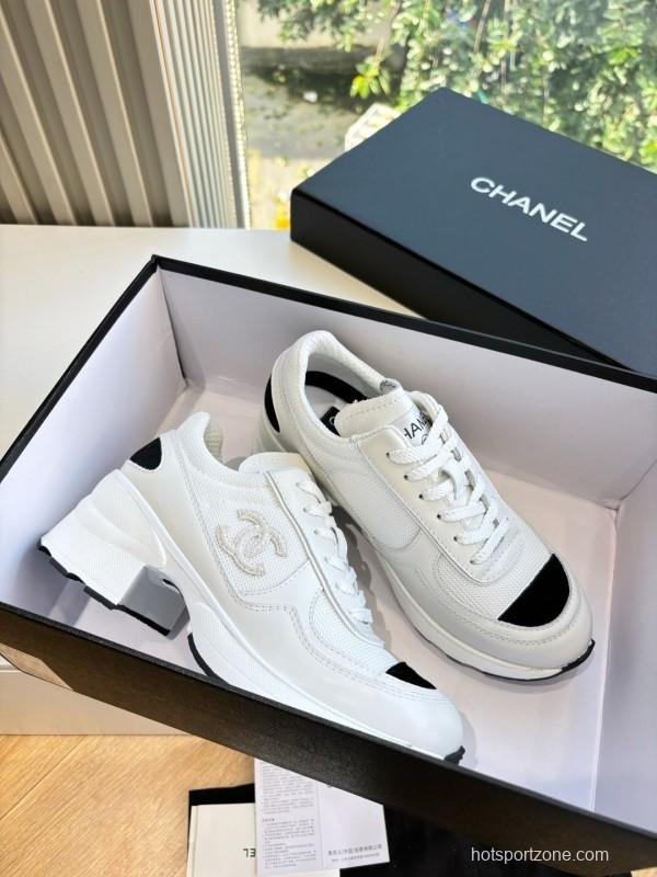Chanel 2025 SS New Arrival High-Heel Two-Tone Casual Sneakers - KFY00320