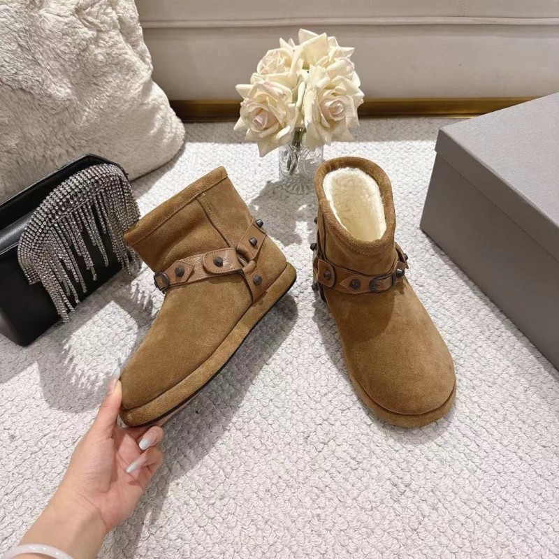Balenciaga F022 Wool Short Boots Snow Boots - F022