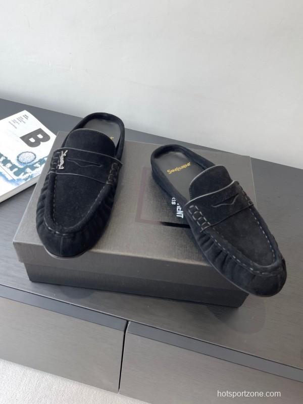 Saint Laurent Classic Loafer Mule Flat Shoes - KFY00320