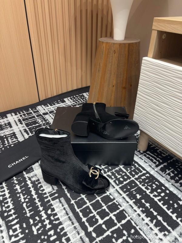Chanel 2025/SS Bow CC Crystal Buckle Ankle Boots - LY00340/LY00350