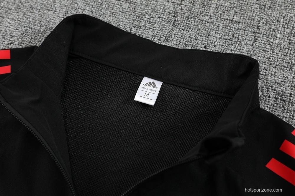 25/26 Liverpool Black S-2XL Half Zipper Jacket+Long Pants