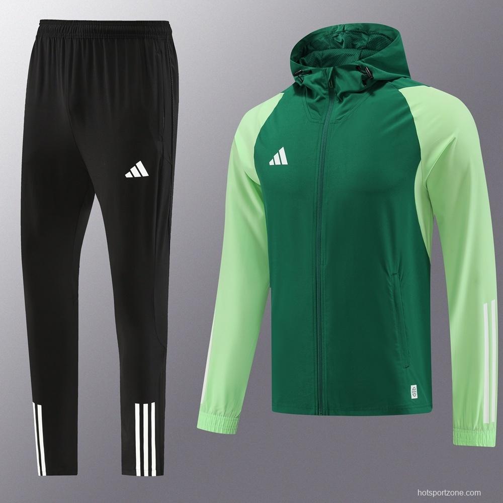 2025 Adidas Green Half Zipper Jacket+Long Pants S-2XL