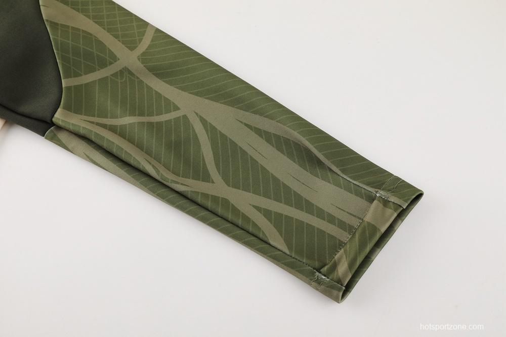 23/24 Barcelona Beige S-2XL Half Zipper Jacket+Long Pants